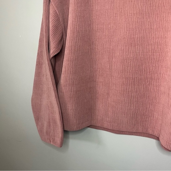 Madewell Striped Jacquard Funnelneck Rosewood Pink Long Sleeve Top Size M NWT - Picture 15 of 16